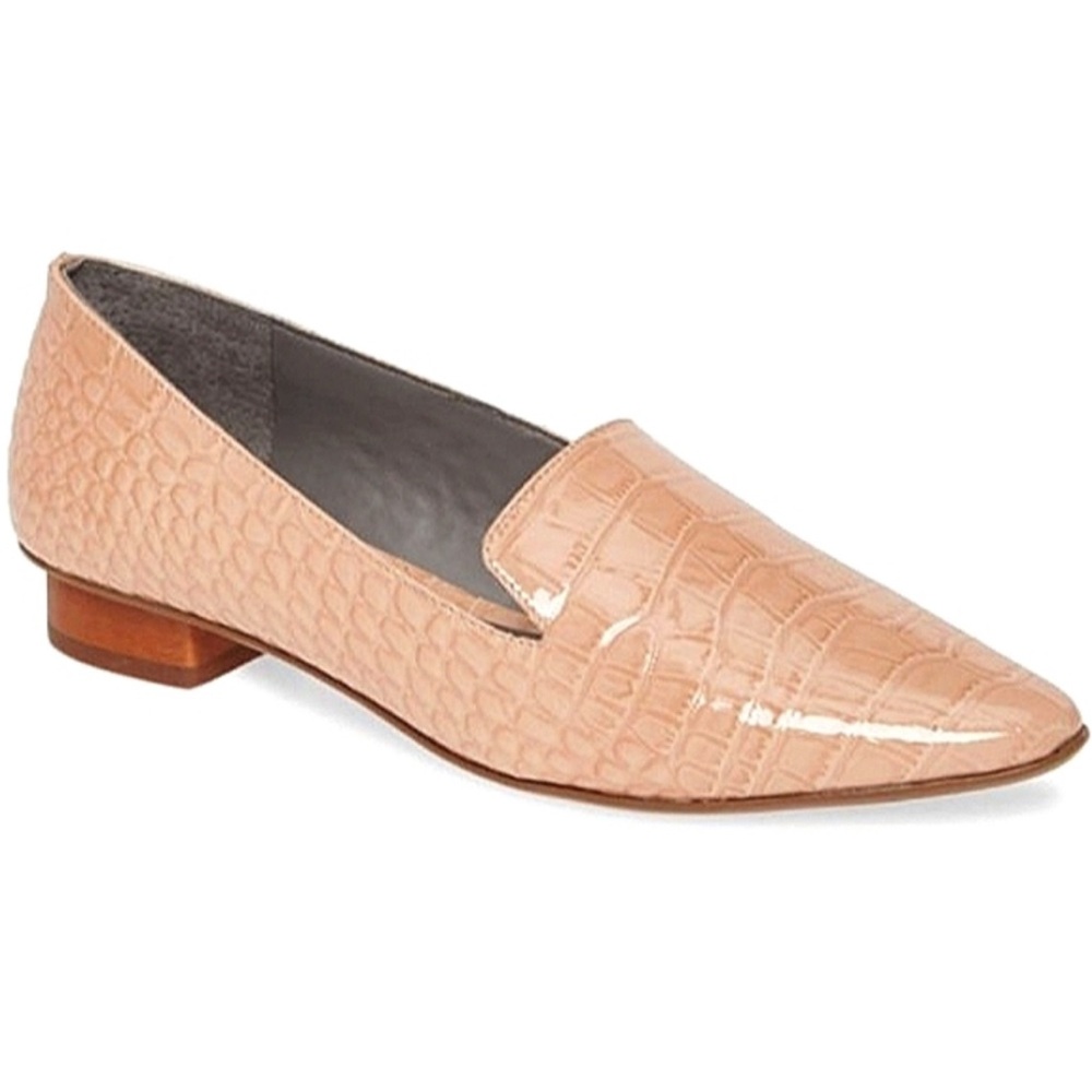 Vince Camuto Kikie Slip-On Loafers Flats Nude Croc 7 New in Box $140 #146, 156